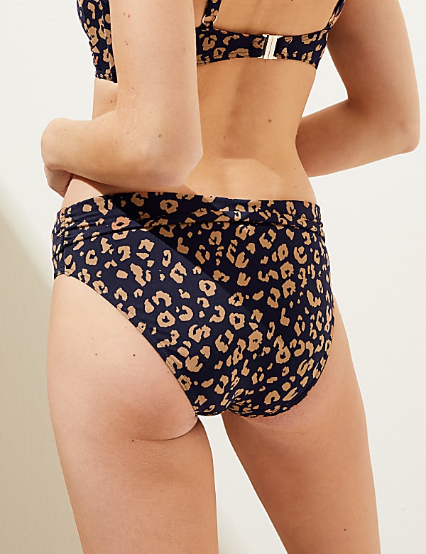 Printed Roll Top Bikini Bottoms
