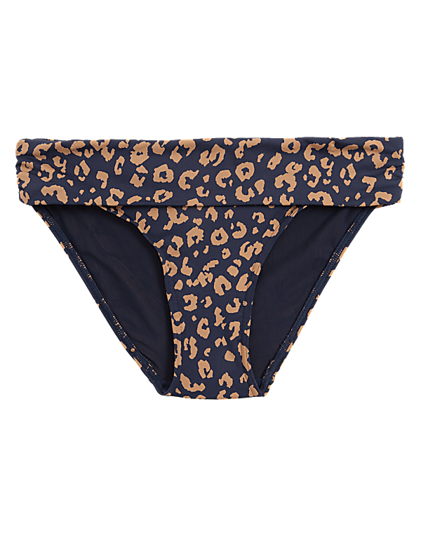 Printed Roll Top Bikini Bottoms
