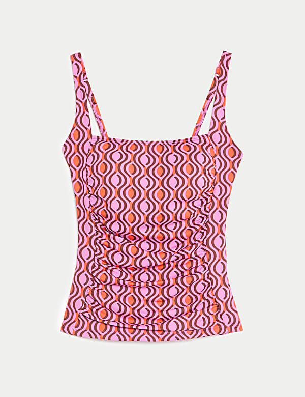 Haut de tankini ampliforme avec imprime effet ventre plat FUCHSIA MIX Tankinis M S FR