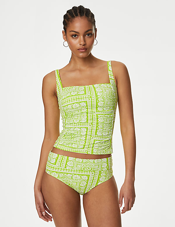 360 Tummy Control Printed Padded Tankini Top