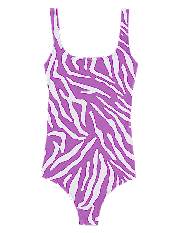 Printed Scoop Neck Swimsuit
