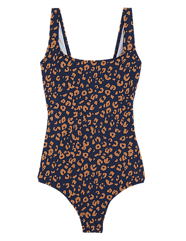 Printed Scoop Neck Swimsuit