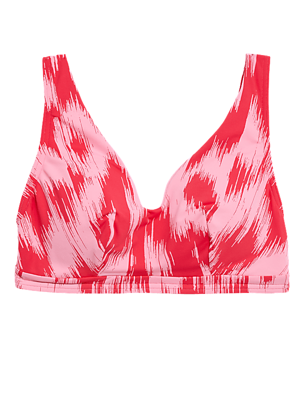 Printed Plunge Bikini Top