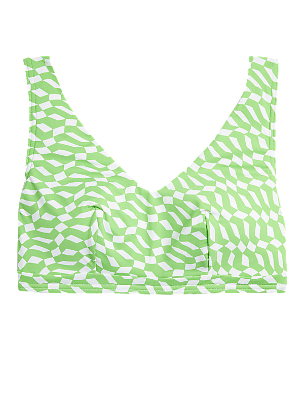Printed Plunge Bikini Top