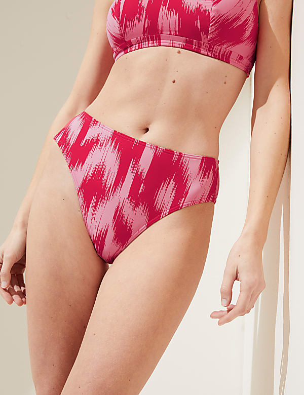 Printed High Waisted Bikini Bottoms