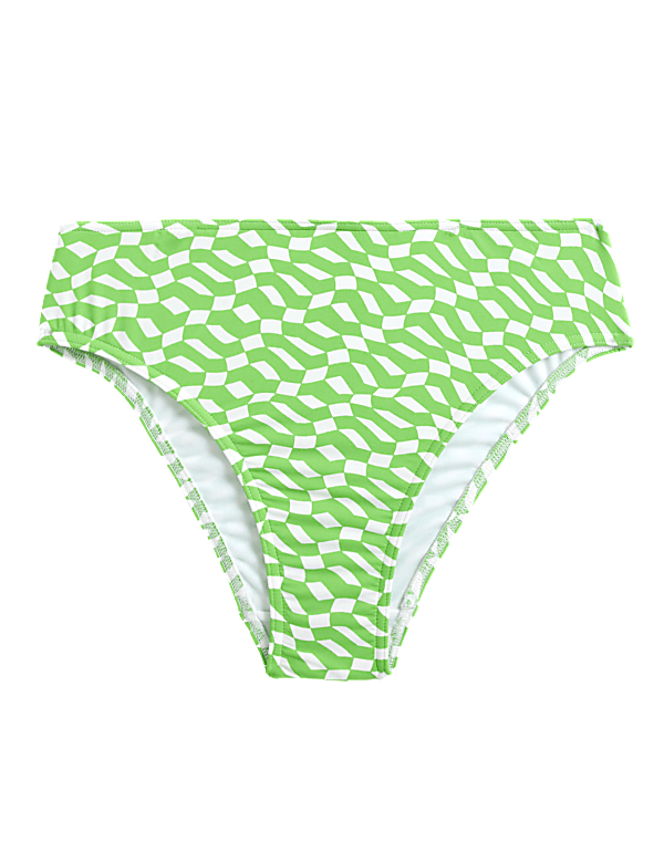 Printed High Waisted Bikini Bottoms