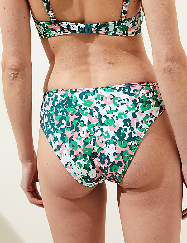 Printed High Leg Bikini Bottoms