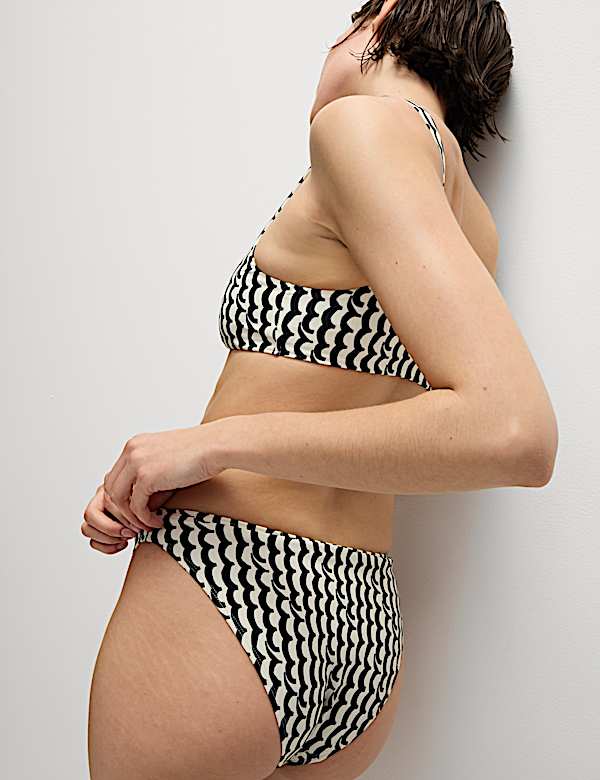 Printed High Leg Bikini Bottoms - LU