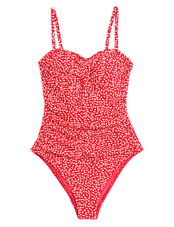 Tummy Control Printed Bandeau Swimsuit