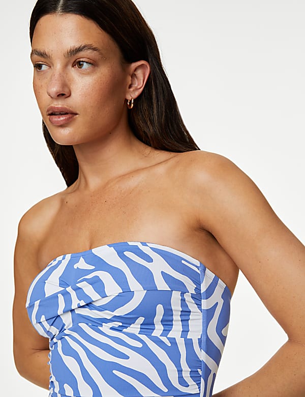 Tummy Control Printed Bandeau Swimsuit