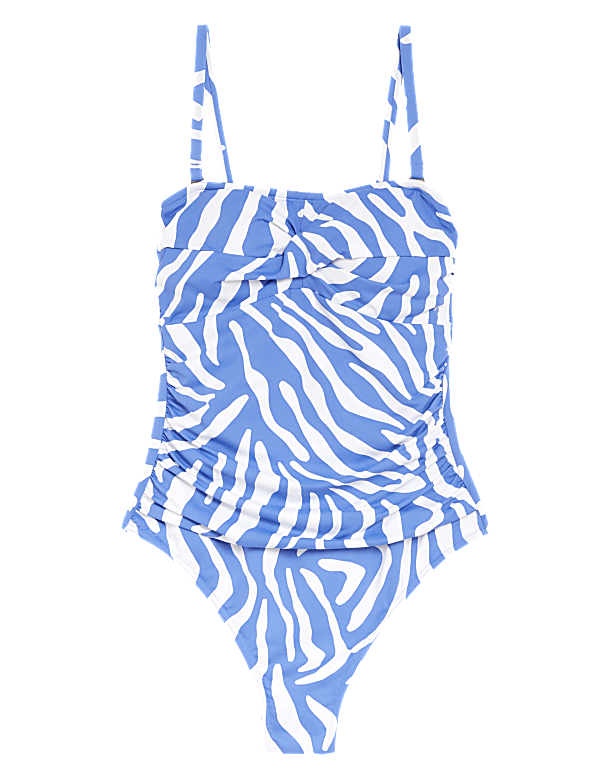 Tummy Control Printed Bandeau Swimsuit