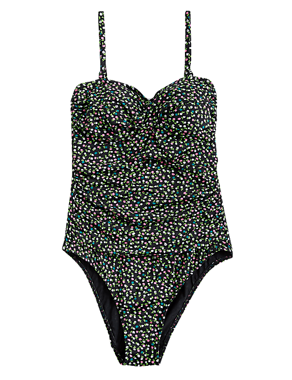 Tummy Control Printed Bandeau Swimsuit