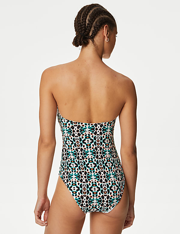 Tummy Control Printed Bandeau Swimsuit