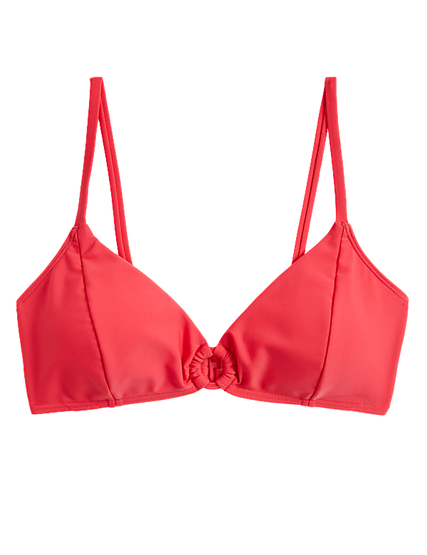 Padded Ring Detail Plunge Bikini Top