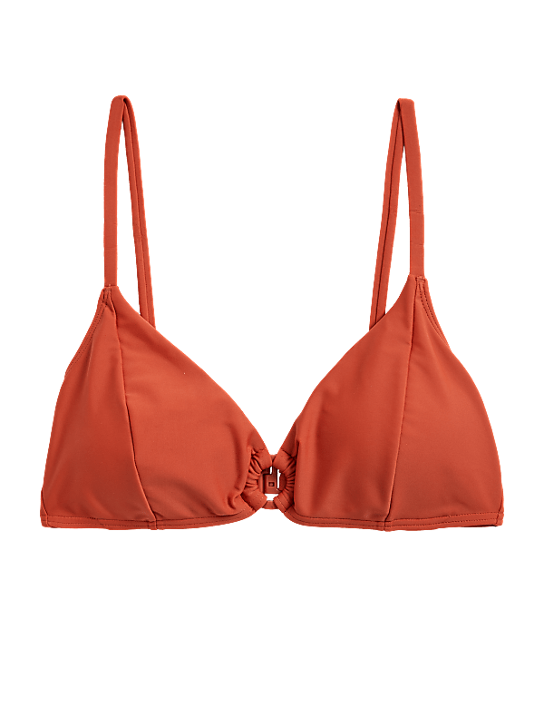 Padded Ring Detail Plunge Bikini Top
