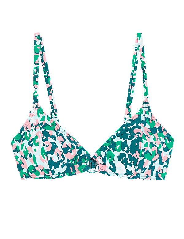 Printed Padded Plunge Bikini Top