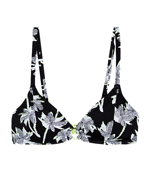 Printed Padded Plunge Bikini Top