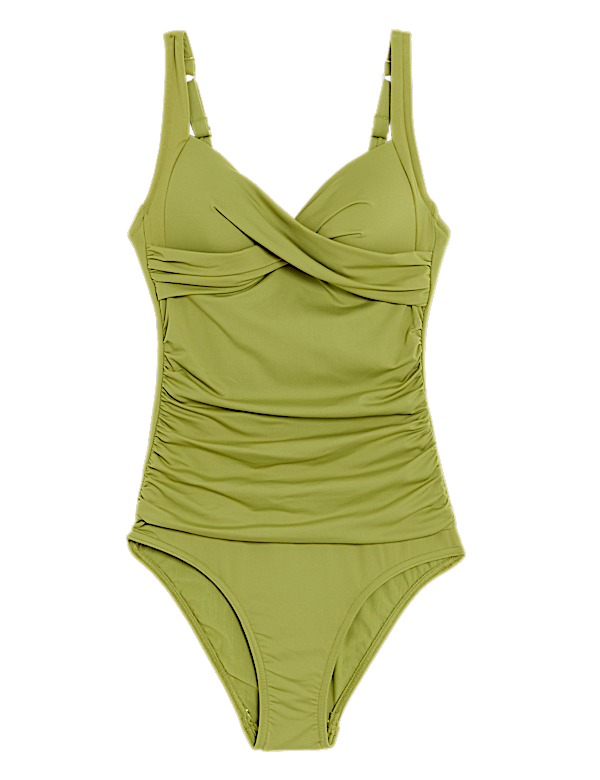360 Tummy Control Padded Ruched Plunge Swimsuit