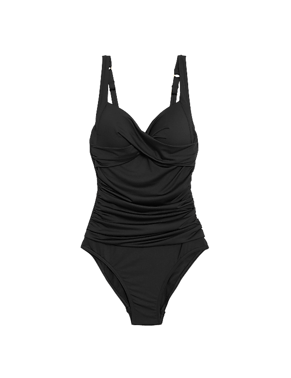 360 Tummy Control Padded Ruched Plunge Swimsuit