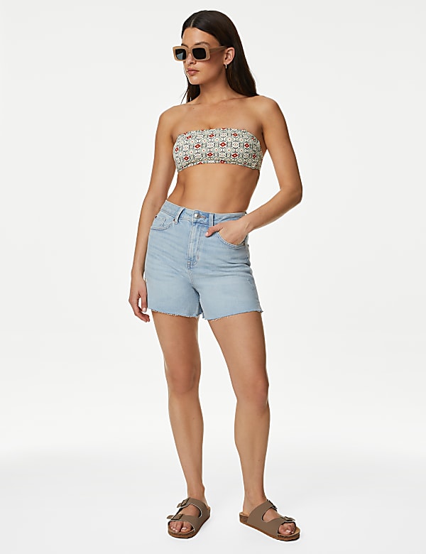 Printed Padded Square Neck Bikini Top