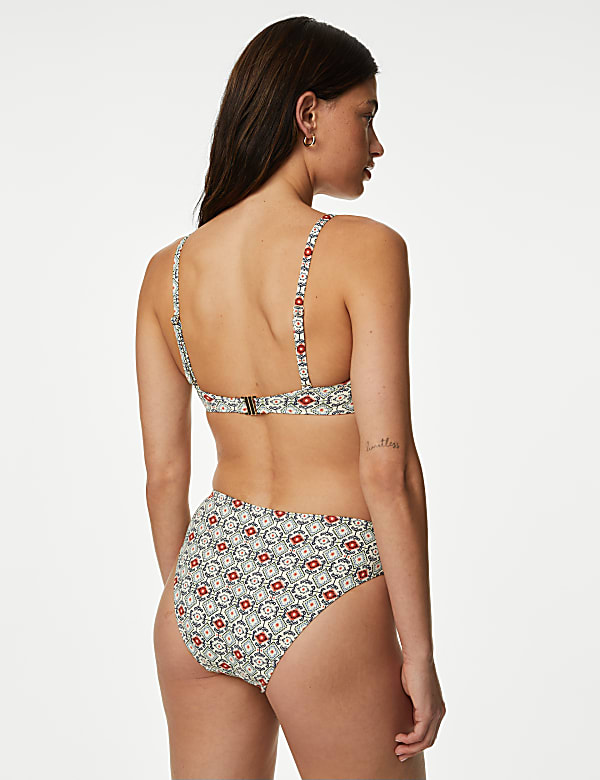 Printed Padded Square Neck Bikini Top