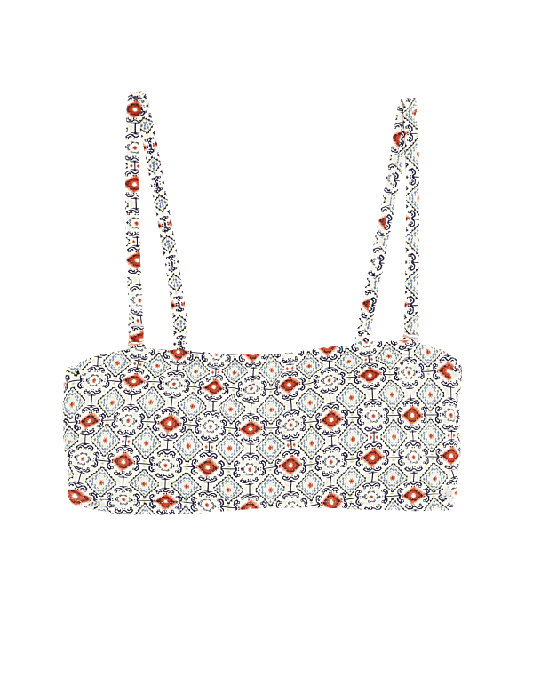Printed Padded Square Neck Bikini Top