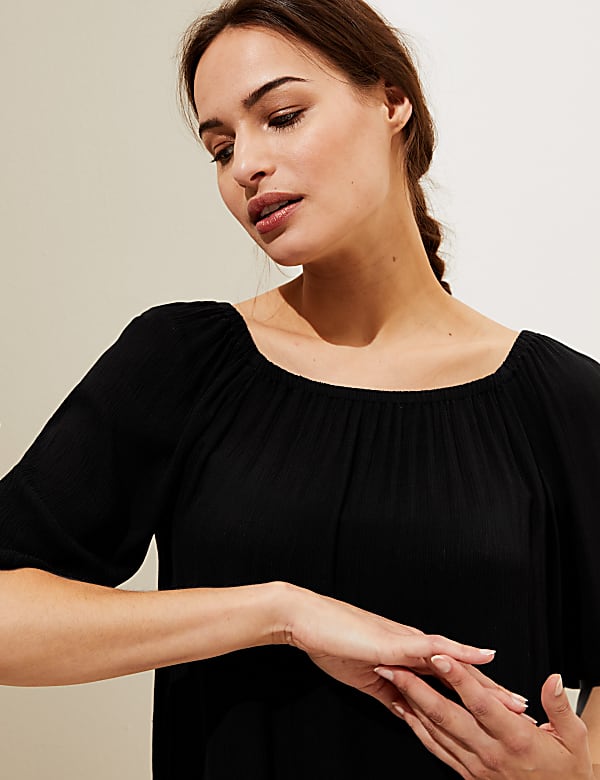 Bardot Short Sleeve Knee Length Dress