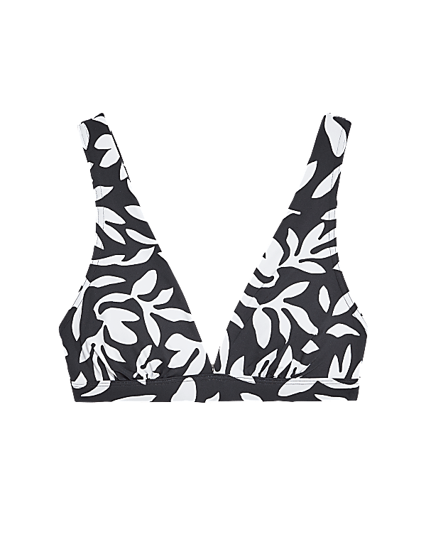 Printed Padded Plunge Bikini Top