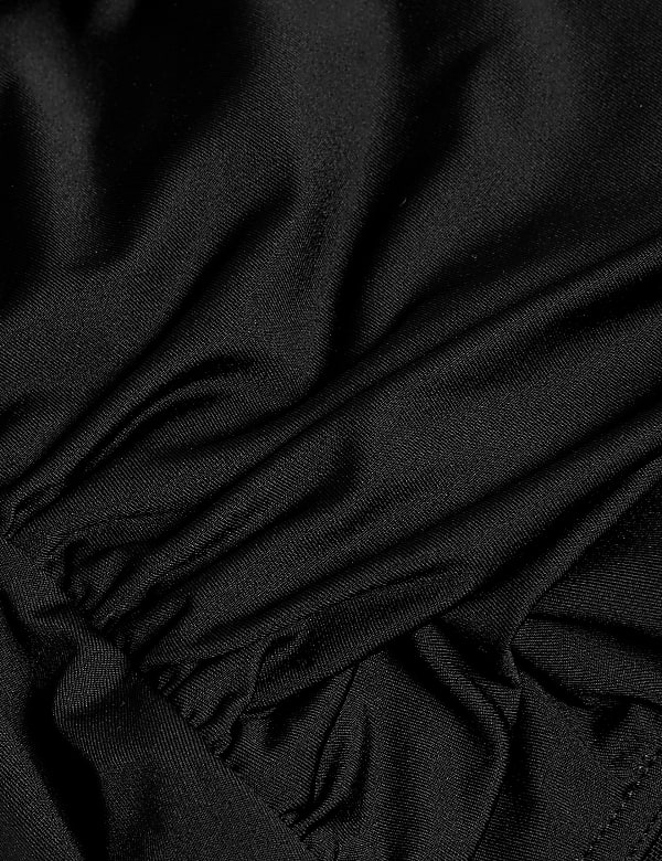 Padded Ruched Halterneck Plunge Swimsuit
