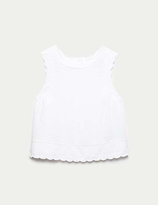 Linen Rich Scallop Vest Top - AU