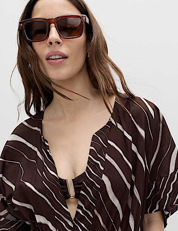 Pure Cotton Animal Print Maxi Kaftan - SE