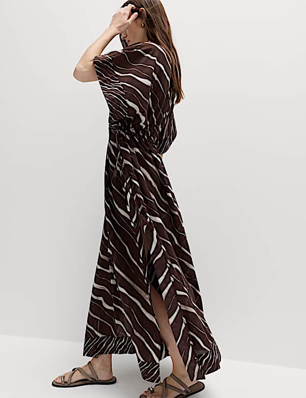 Pure Cotton Animal Print Maxi Kaftan - SE