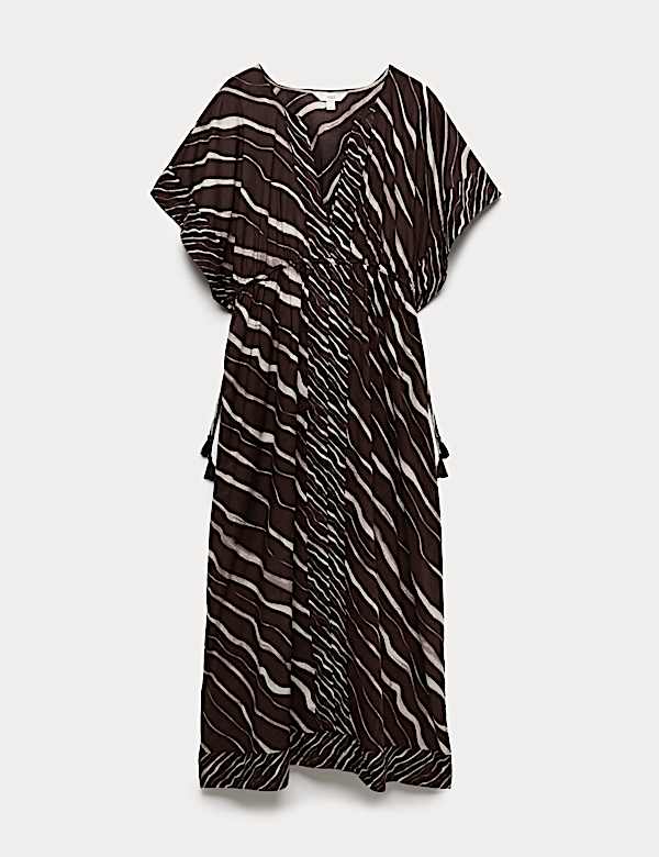 Pure Cotton Animal Print Maxi Kaftan - SE
