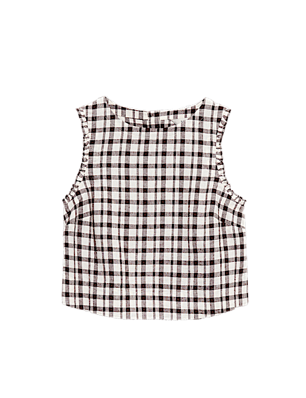 Linen Rich Gingham Vest Top