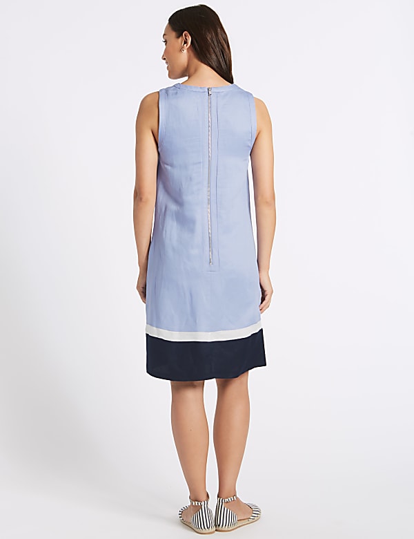 Linen Rich Colour Block Tunic Dress