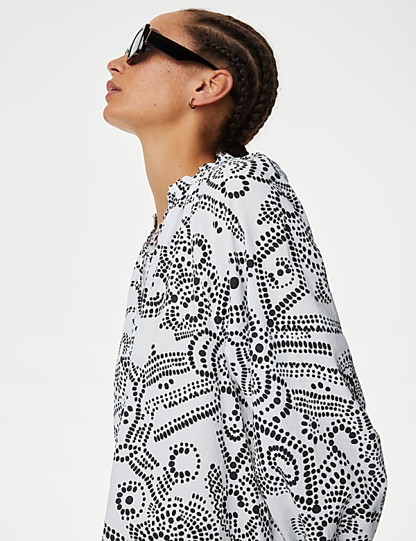 Pure Cotton Printed Midi Kaftan Dress