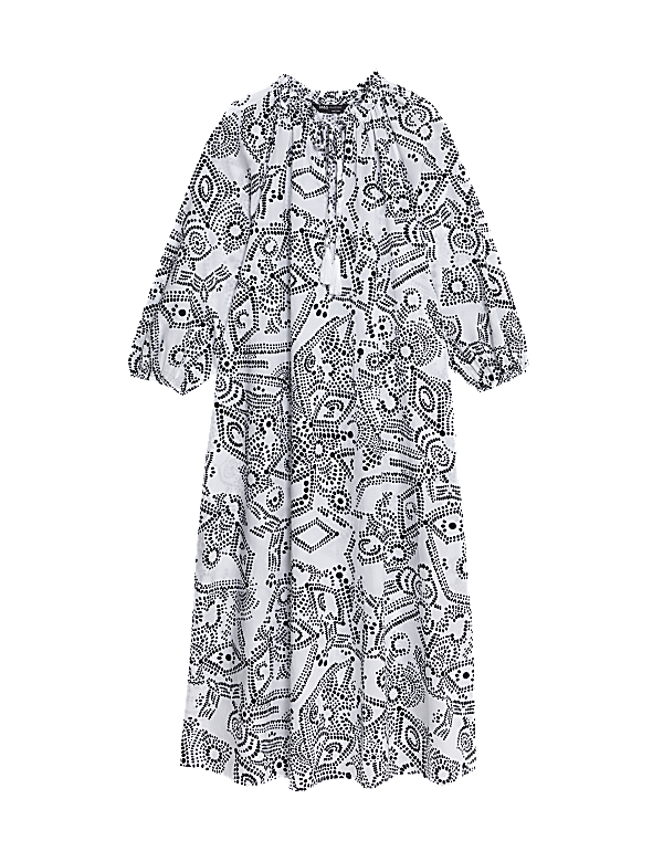 Pure Cotton Printed Midi Kaftan Dress