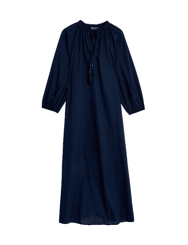 Pure Cotton Tie Front Beach Cover Up Kaftan