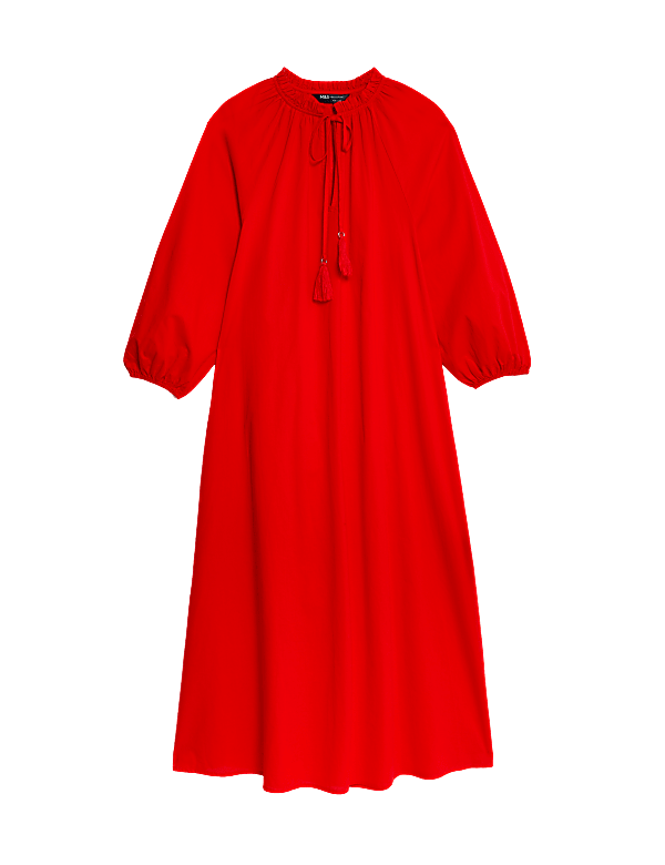 Pure Cotton Tie Front Beach Cover Up Kaftan