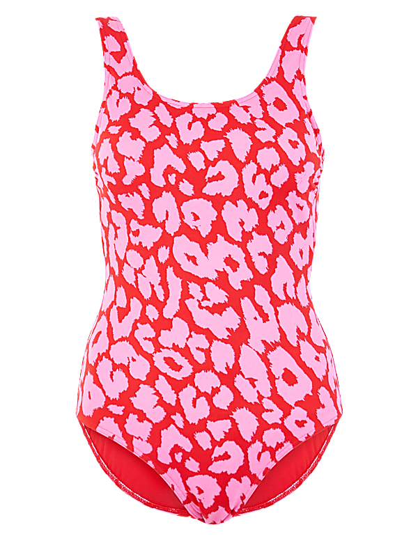 Animal Print Scoop Neck Swimsuit