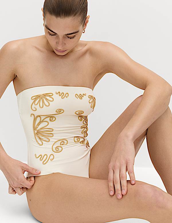 Cornelli Padded Bandeau Swimsuit