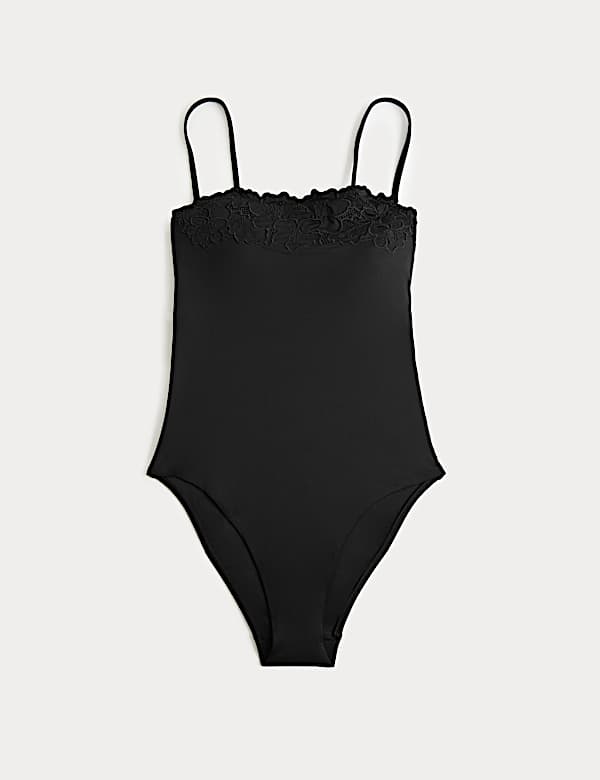 Floral Broderie Bandeau Swimsuit - KG