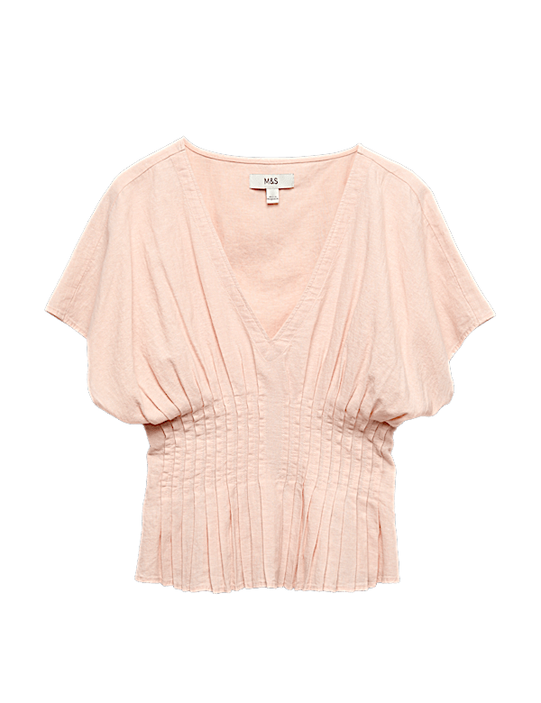 Linen Rich Seam Detail Waisted Top