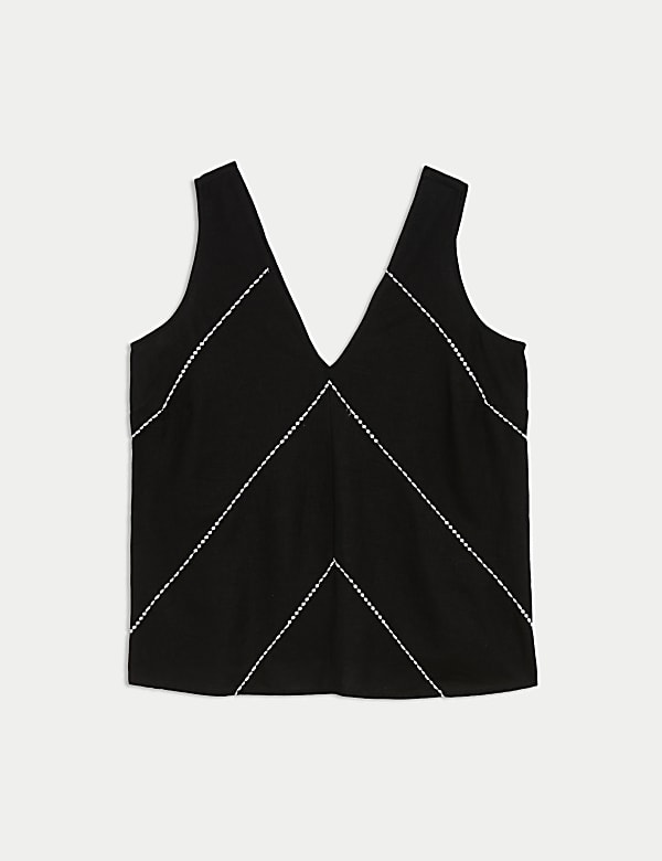 Linen Rich Stitch Detail Top - RS