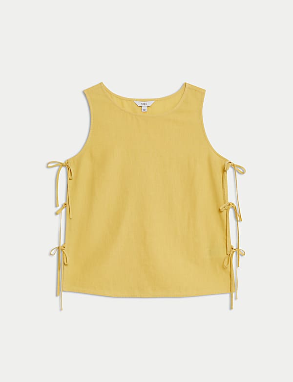 Linen Rich Tie Side vest Top - PL