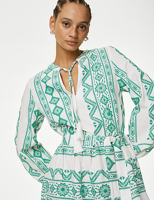 Cotton Rich Jacquard Maxi Beach Dress