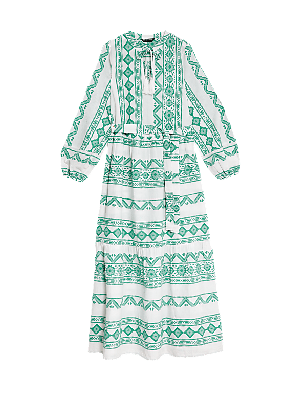 Cotton Rich Jacquard Maxi Beach Dress
