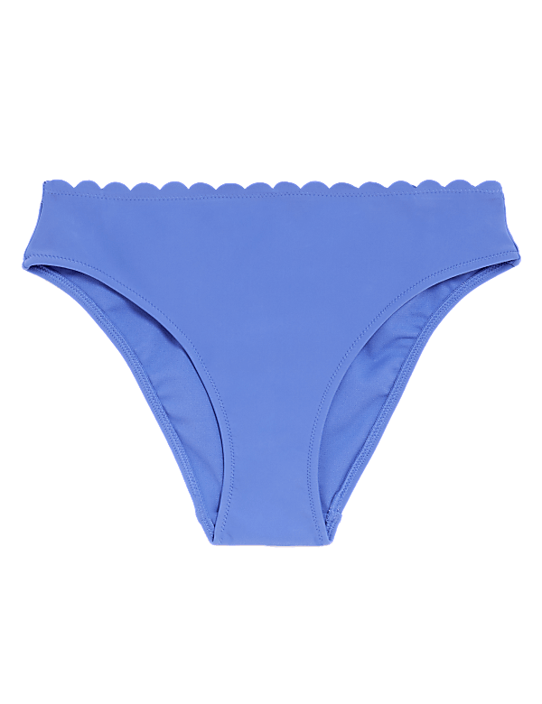 Neoprene Scallop High Leg Bikini Bottoms