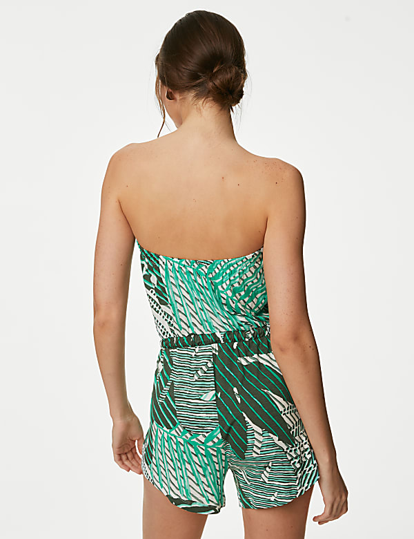 Jersey Printed Drawstring Playsuit