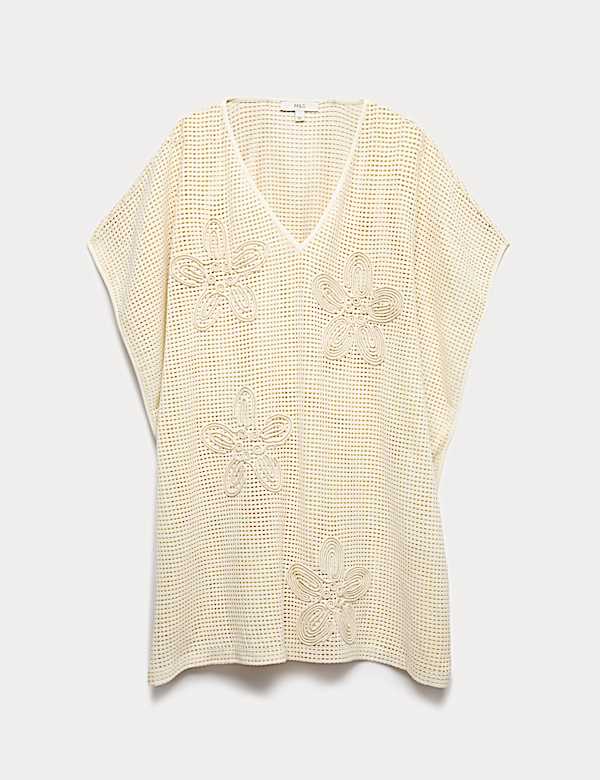 Pure Cotton Floral Detail Mini Kaftan